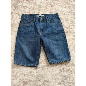 Levi's Women's 502 Regular Taper Leg Denim Jean Shorts Dark Wash Blue Size 16